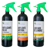 3 Pack Fertilizante NPK, Lixiviado de Lombriz, Repelente Natural